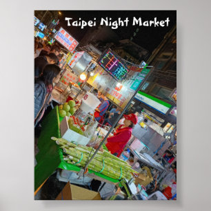 Taipeh Nachtmarkt Taiwanesische Kultur Reise Poster