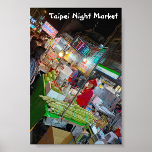 Taipeh Nachtmarkt Taiwanesische Kultur Reise Poster