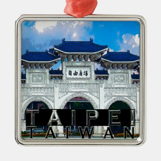 Taipeh Silbernes Ornament (Vorne)