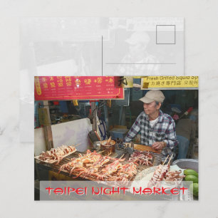 Taipeh Taiwan Nachtmarkt-Essensstand Postkarte