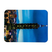 Taipeh, Taiwan Skyline bei Nacht Magnet (Horizontal)