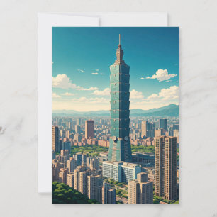 Taipei 101 Taiwan Feiertagskarte