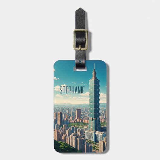 Taipei 101 Taiwan Gepäckanhänger (Vorderseite vertikal)