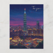 Taipei 101 Taiwan in der Nacht Postkarte (Vorderseite)