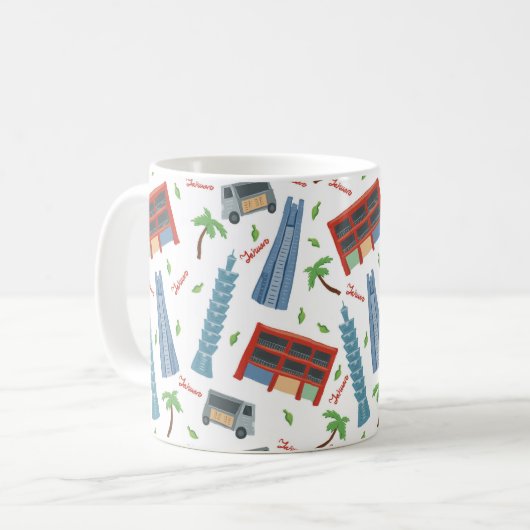 Taipei 101 Taiwan Seamless Pattern Classic Tasse (Vorderseite Links)