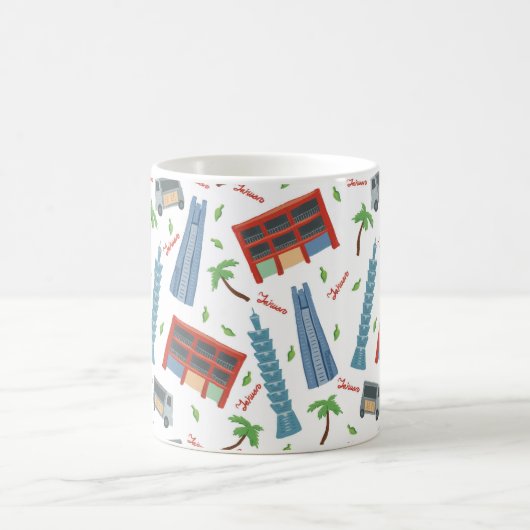 Taipei 101 Taiwan Seamless Pattern Classic Tasse (Mittel)