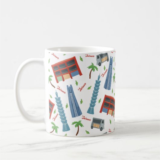 Taipei 101 Taiwan Seamless Pattern Classic Tasse (Links)