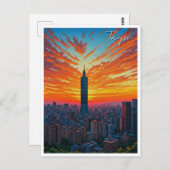 Taipei 101 Taiwan Sunset Postkarte (Vorne/Hinten)