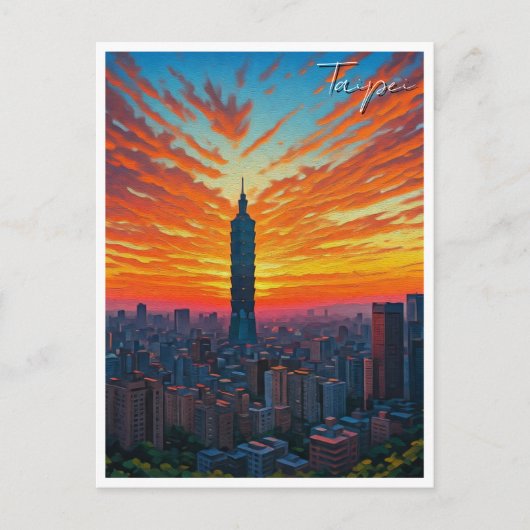 Taipei 101 Taiwan Sunset Postkarte (Vorderseite)