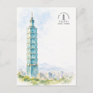 Taipei China Berühmtes Wahrzeichen Reise Postkarte