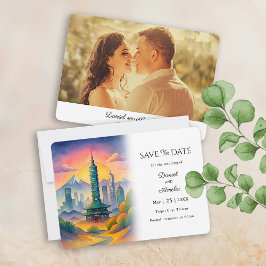 Taipei City Taiwan Reise Hochzeit Save The Date