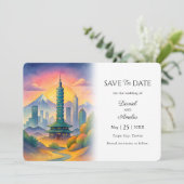 Taipei City Taiwan Reise Hochzeit Save The Date (Stehend Vorderseite)