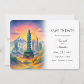 Taipei City Taiwan Reise Hochzeit Save The Date (Vorderseite)