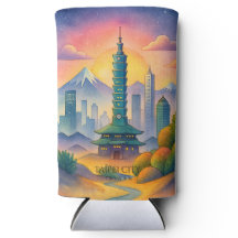 Taipei City Taiwan Skyline Watercolor