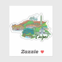 Taipei Siegel Sticker Rundfahne für Laptop Book.