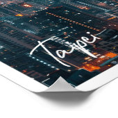 Taipei Skyline bei Dämmerung Kunstreise Poster (Ecke)