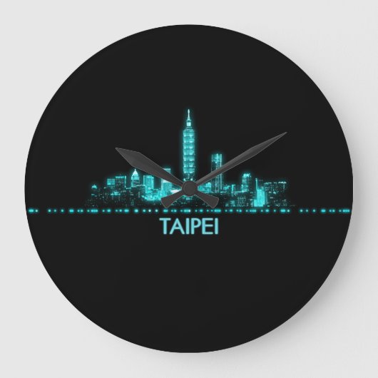 Taipei-Skyline Große Wanduhr (Vorderseite)