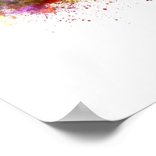 Taipei-Skyline in Aquarellfarbe Poster (Ecke)