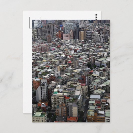 Taipei Stadt Taiwan aus der Luft Postkarte (Vorne/Hinten)
