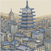 Taipei Taiwan 3 Inch Vinyl Sticker (Vorderseite)
