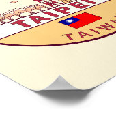 Taipei Taiwan City Skyline Emblem Poster (Ecke)