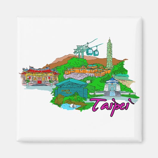 Taipei - Taiwan.png Magnet (Vorne)
