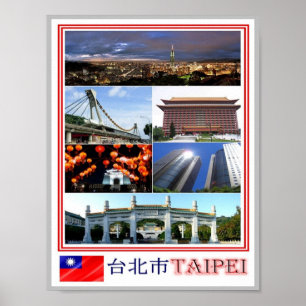 Taipei - Taiwan - Republik China - Mosaik - Poster