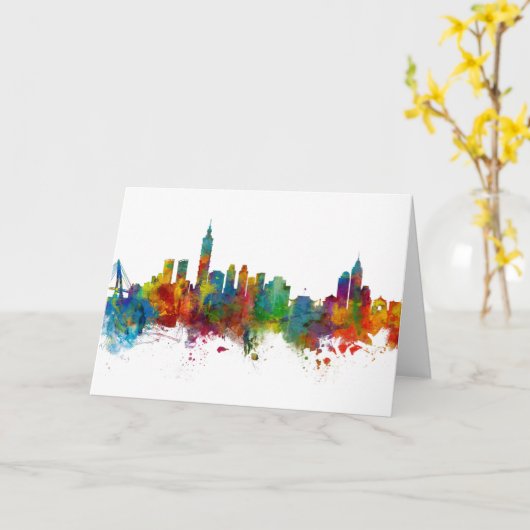 Taipei Taiwan Skyline Karte (Gelbe Blume)