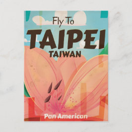 Taipei, Taiwan Vintage Travel Poster Postkarte