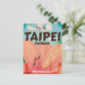 Taipei, Taiwan Vintage Travel Poster Postkarte (Stehend Vorderseite)