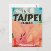 Taipei, Taiwan Vintage Travel Poster Postkarte (Vorne/Hinten)