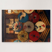 Taisho Romantische Nacht mit gemalten Wagasa Puzzle (Horizontal)