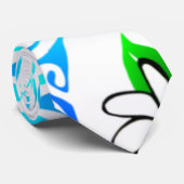 TAITIARE (Blue) auf weißem Hintergrund Krawatte (Gerollt)