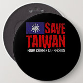 Taiwan Anti War Pro Peace Taiwan Flag gerettet Button (Vorne & Hinten)
