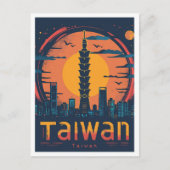 Taiwan Art Vintage Travel Illustration Postkarte (Vorderseite)
