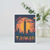 Taiwan Art Vintage Travel Illustration Postkarte (Stehend Vorderseite)
