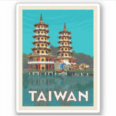 Taiwan | Dragon und Tiger Pagodas Aufkleber (Vorderseite)