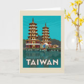 Taiwan | Dragon und Tiger Pagodas Karte (Gelbe Blume)