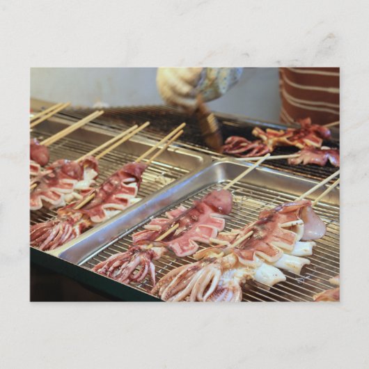 Taiwan-Eindruck/gegrillte Tintenfische Postkarte (Vorderseite)