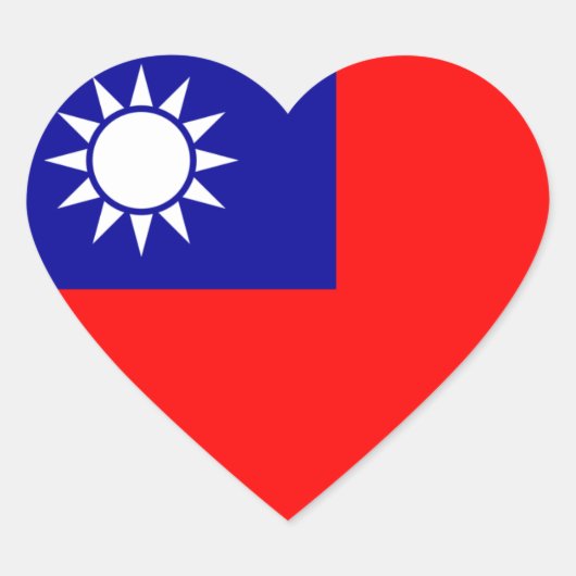 Taiwan-Flag-Heftsticker Herz-Aufkleber (Vorderseite)