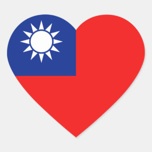 Taiwan-Flag-Heftsticker Herz-Aufkleber