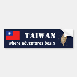 Taiwan Flag + Karte Autoaufkleber