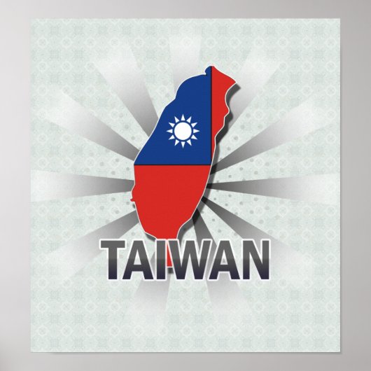 Taiwan Flag Map 2.0 Poster (Vorne)