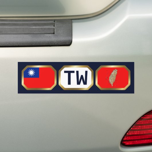 Taiwan Flag Map Code Autoaufkleber (Auf Auto)