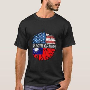 Taiwan Flag Sonnenblumen USA Ich bin beide Taiwane T-Shirt