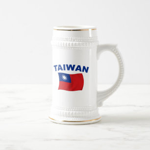 Taiwan-Flagge 2 Bierglas