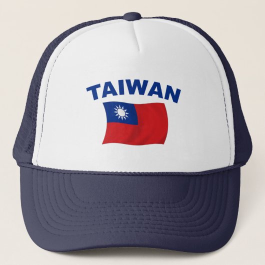 Taiwan-Flagge 2 Truckerkappe (Vorderseite)