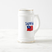 Taiwan-Flagge Bierglas (VorderseiteRechts)