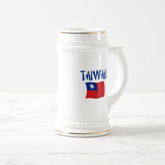 Taiwan-Flagge Bierglas (VorderseiteRechts)