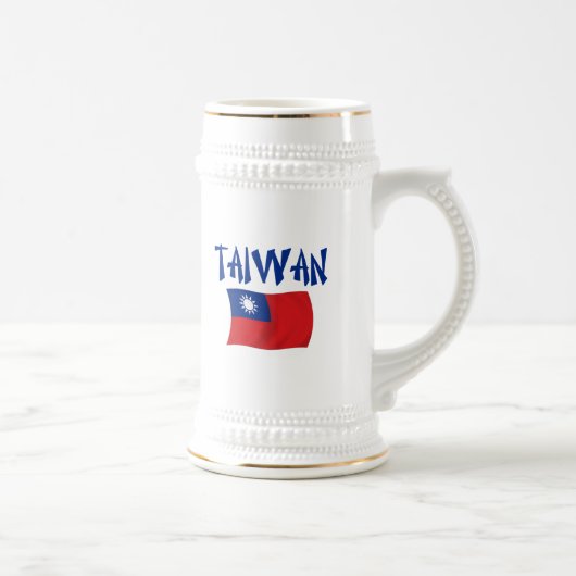 Taiwan-Flagge Bierglas (Rechts)